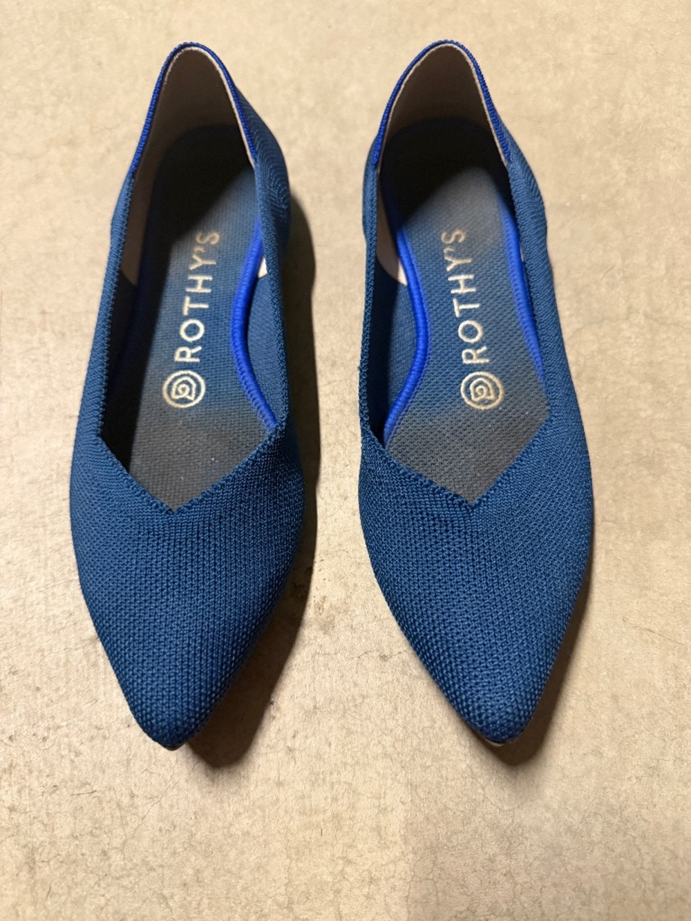 Rothy’s Poseidon Blue Pointed Flats - 6.5 VERY GOOD condition